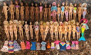Huge Mattel Barbie Doll Lot 35 Dolls & 15 Mixed Dresses Accessories Messy Hair
