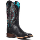 Women's Black Wide Square Toe Cowboy Boots-5 day delivery