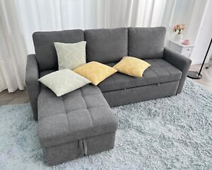New ListingL Shaped Pull Out Sofa Bed, Convertible Sleeper Sofa Bed with Storage Chaise NEW