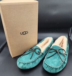 UGG Women's Dakota 5612 Green Wool Lined Moccasin Suede Slippers Size 7
