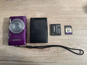 MINT Canon PowerShot ELPH135 Digital Camera - Purple WITH MEMORY CHIP + CHARGER