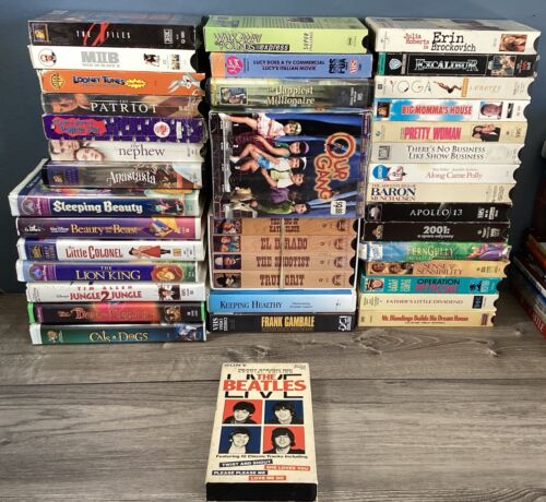 New ListingLot Of 45+ VHS TAPES DISNEY, Action, Crime, Comedy, Romance, Drama, Western Kids