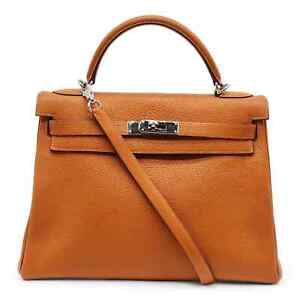 Hermes Kelly Clemence Leather 32 Handbag Brown