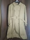 Mens Trench Coat 48R Removable Liner Belted Double Breasted Zippered Pocket