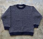 Vintage LL Bean Birdseye Wool Sweater Womens XL Norway Blue Pullover