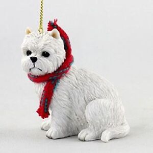 Westie with Scarf Christmas Ornament (Large 3 inch version) Dog