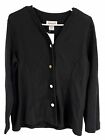 Vintage Size L Black Button Front Cardigan Sweater with Pockets And Tags