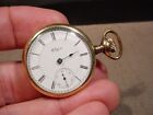 Vintage 0 size Elgin Duchess pendant pocket watch in display case 1885 NR