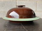 Vintage Red Wing Pottery Provincial Meat Roaster Domed Platter Green/Brown