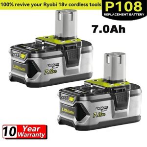 2PACK For RYOBI High Capacity Battery P108 18V 7AH One+ Plus 18 Volt Lithium-Ion
