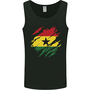 Torn Ghana Flag Ghanaian Day Football Mens Vest Tank Top