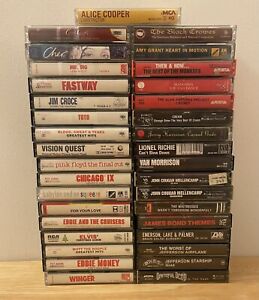 Large Lot Of 35 Cassette Tape - Hard Rock, Pop, Metal Pink Floyd Grateful Dead