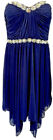 My Michelle Formal Strapless Prom Dress Juniors 9 Blue Silvr Sweetheart Neckline