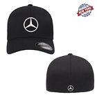 Mercedes-Benz Badge Logo Embroidered Flexfit Fitted Ball Cap Front & Back Stitch