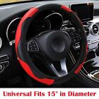 Universal 15''/38cm Leather Car Steering Wheel Cover Anti-slip Accessories Black (For: 2015 Honda Civic)