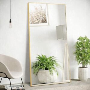 Full-length Mirror Floor Mirror Large Wall Bedroom Mirror Stand Alloy Thin Frame