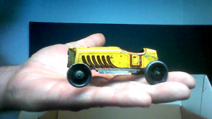 antique rare german penny toy 3in. tin race car