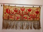 Vintage Beautiful Hand Woven Hungarian Wall Hanging Wool Tapestry Kilim 60×160Cm