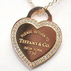 Tiffany & Co. Return to Heart Diamond Pendant Necklace K18 Rose Gold 40.5cm Box