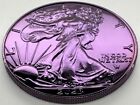 2023 RARE Purple Gilded American Silver Eagle 1 oz Coin (SG78)