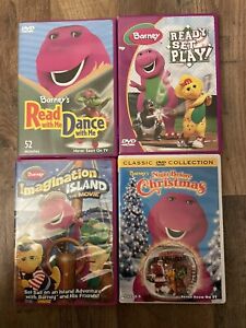 Lot Of 4 Barney DVD Barneys Night Before Christmas Imagination Island Let’s Play