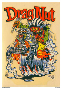 Vintage Rat Fink Drag Nut Fuel Altered Poster Reproduction Racing Roths