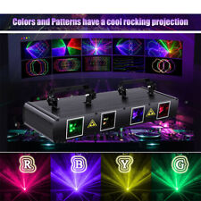 RGBY 460mW 4 Lens 4 Beam DJ Laser Stage Lighting DMX512 Xmas Party Disco Light