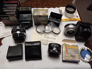 Vintage Camera Lenses Lot & Vivitar Flash 2600D