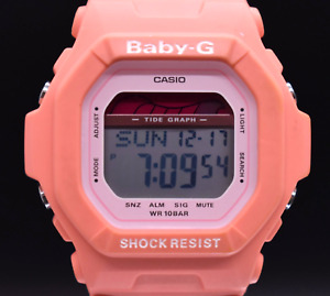 Vtg CASIO Baby-G Shock BLX-5600 Salmon Digital Watch G-Lide NEW BATTERY