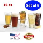 Set Of 6 Premium Beer Pint Glasses 16 oz Cocktail Mixing Glasses Beverage Cups