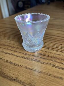 White Carnival Glass Toothpick Holder Vintage by Imperial