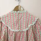 Lanz of Salzburg VTG Flannel Nightgown Med Pink White Floral Prairie Cottage USA
