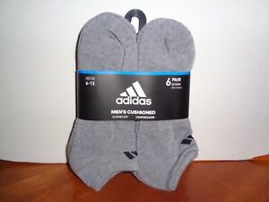 Men's Adidas Aeroready Cushioned Compression No-Show Socks 6-Pair Pack