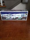 New ListingHess Gasoline Truck, 2 Race Cars, Motorcyclist with Box