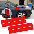 2x Red Car Hood Fender Stripe Decal Sticker For Dodge Challenger Charger Durango