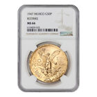 Mexico 1947 Gold 50 Peso NGC MS66 Restrike gem graded 1.2057 oz AGW
