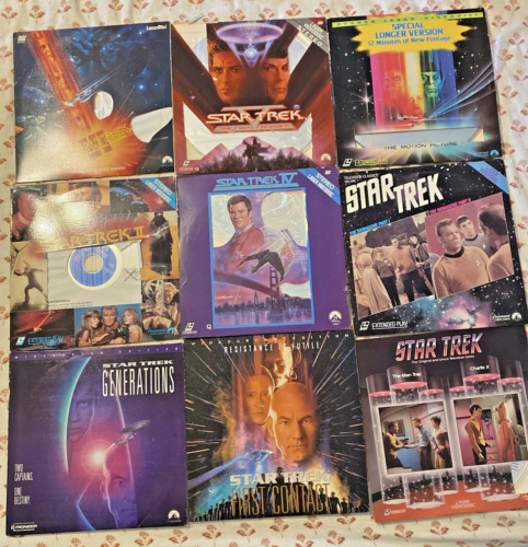Star Trek Laserdisc Lot Of 9 Movies And Shows