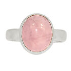 Natural Rose Quartz - Madagascar 925 Sterling Silver Ring Jewelry s.8 CR28631