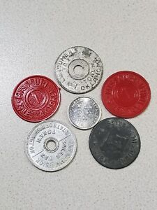Lot Of 6 Sales Tax Tokens