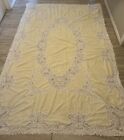 Vintage Lace Cloth Embroidered Tablecloth 90x58 Inches.