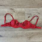 Victorias Secret Red Lace Unlined Demi Bra Size 36C Sexy Lingerie Underwire