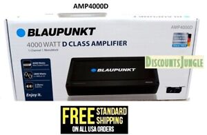 Blaupunkt AMP4000D 4000W Max 1-CH Monoblock Class D Stereo Car Audio Amplifier
