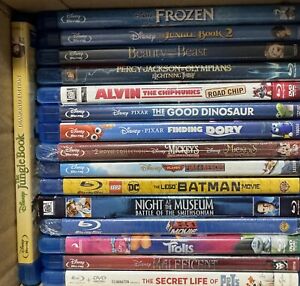 Disney Childrens Blu-ray Movie Lot of 16 DVD's Frozen Maleficent Lego Alvin
