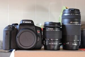 MINT Canon EOS Rebel T6i / 750D DSLR Camera EF-S 18-55mm and 75-300mm III Lens