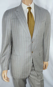 40L Kiton 2-Piece $10,995 Suit - Men Heather Gray 14 Micron Saks Fifth Ave 34x32
