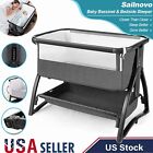 3in1 Baby Bassinet Bedside Sleeper Portable Baby Crib Bassinets with Swing Mode