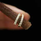 0.35 Ct Round Cut Natural Diamond Huggie Hoop Earrings Solid 14K Yellow Gold