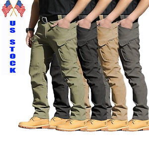 New Men Tactical Cargo Pants Soldier Multi Pocket Work Combat Trousers Outdoor