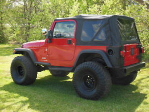 For 97-06 Jeep Wrangler Soft Top with Tinted Side Panels & Rear Window (For: More than one vehicle)