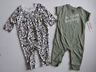 Cat and Jack baby Adorable set of 2 rompers  Unisex 0-3 months NEW